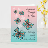 Carte Joli papillons de récupération Anniversaire Annive (Fleur jaune)