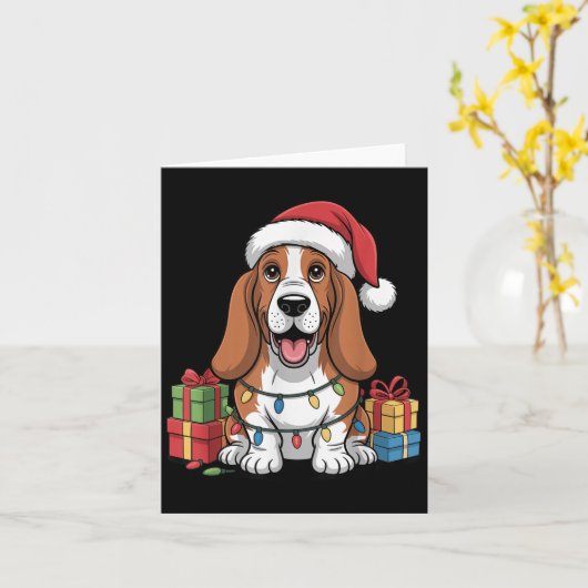 Carte Joli Pari Hound Noël Funny Bhole Amoureux des chie (Fleur jaune)