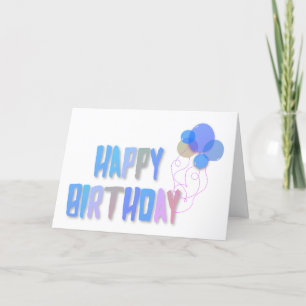 Carte Joli Pastel Balloons Joyeux Anniversaire