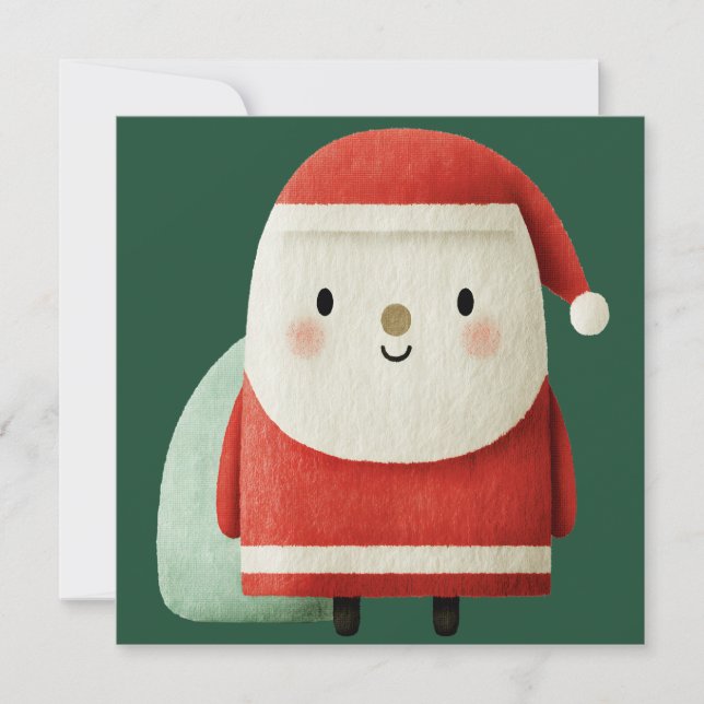 Carte Joli Père Noël minimaliste (Devant)