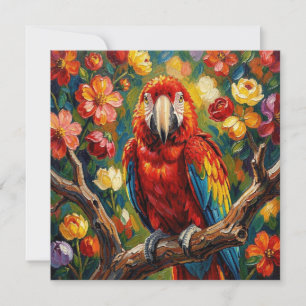 Carte Joli perroquet Ara Impasto Vierge