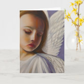 Carte Joli petit ange enfant (Fleur jaune)