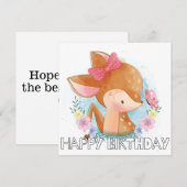 Carte Joli Petit Cerf À La Découverte De La Nature (Devant / Derrière)