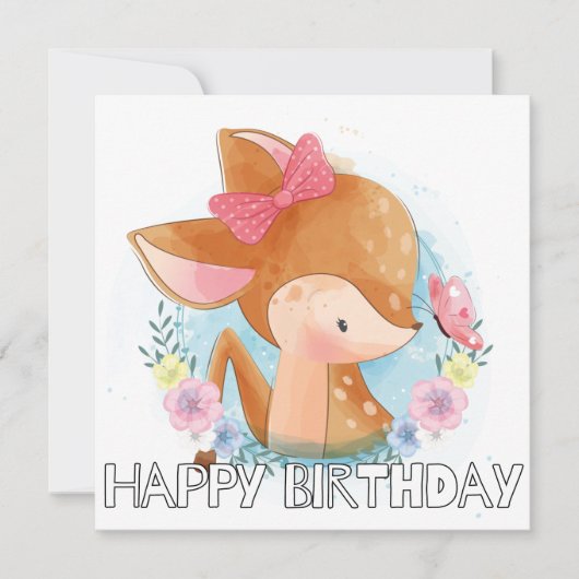 Carte Joli Petit Cerf À La Découverte De La Nature (Devant)