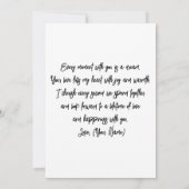 Carte Joli petit chaton avec un cœur rose pour la Saint- (Dos)