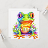 Carte Joli Petit Froggie Coloré (Devant/Arrière en situation)