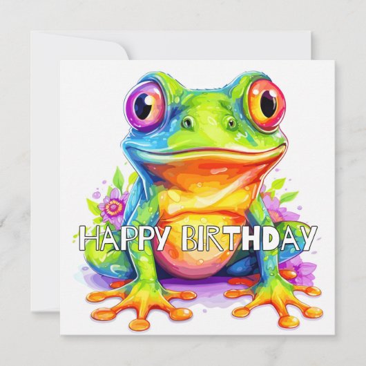 Carte Joli Petit Froggie Coloré (Devant)