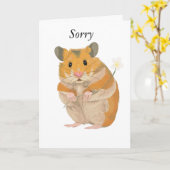Carte Joli petit Hamster tenant une fleur (Fleur jaune)