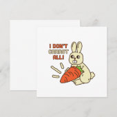 Carte Joli Petit Lapin Tenant Sa Carotte (Devant / Derrière)