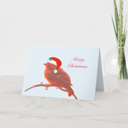 Carte Joli petit oiseau de Noël (Devant)