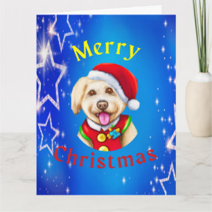 Carte Joli Petit Saint-Nicolas Chien Joyeux Noël
