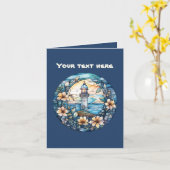 Carte Joli phare en faux vitrail ajouter du texte (Fleur jaune)
