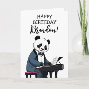 Carte Joli Piano Panda Blanc & Noir Anniversaire