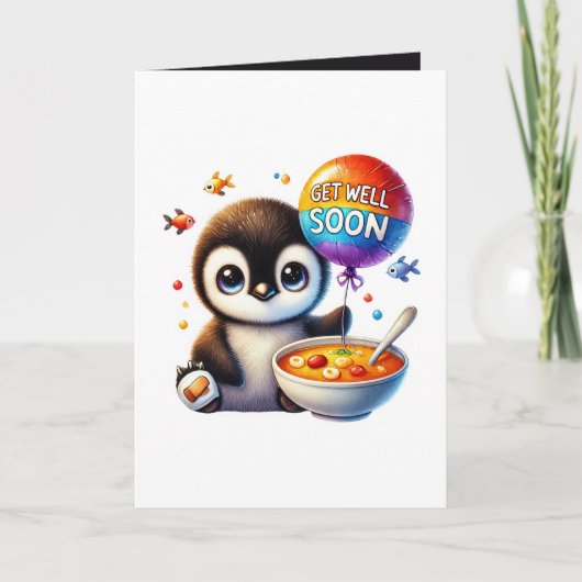 Carte Joli pingouin de guérison rapide ajoutez un messag (Devant)