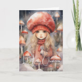 Carte Joli pixie de Noël champignon (Devant)
