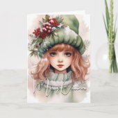 Carte Joli Pixie de Noël des Fêtes (Devant)