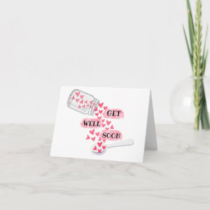 Carte Joli pot de coeurs pour un rétablissement rapide
