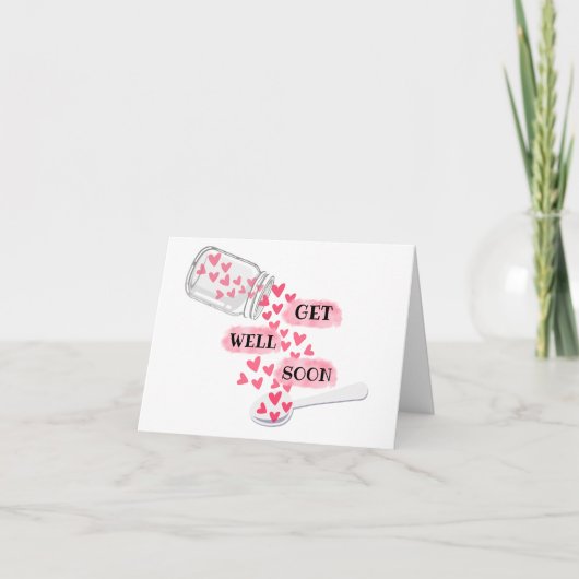 Carte Joli pot de coeurs pour un rétablissement rapide (Devant)