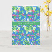 Carte Joli Printemps fleurit Italien Anniversaire (Fleur jaune)