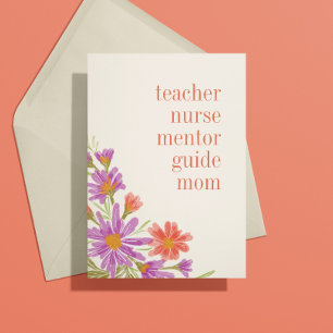 Carte Joli Purple Floral Maman est tout Fête des mères