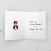 Carte Joli Red Velvet Snowman Noël (Intérieur)
