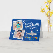 Carte Joli requin de Noël (Fleur jaune)