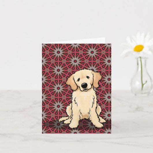 Carte Joli Retriever doré (Petite plante)