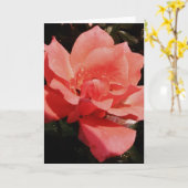 Carte Joli rose de rose de pêche floral (Fleur jaune)