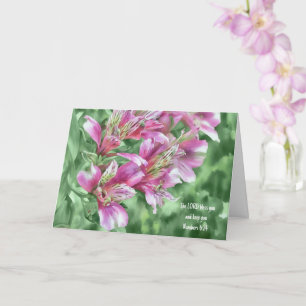 Carte Joli rose Lily Fleurs Bible Verse Pensées