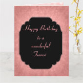 Carte Joli rose moderne Joyeux anniversaire Fiance (Fleur jaune)