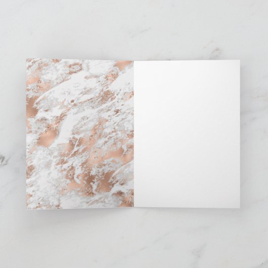 Carte Joli Rose or blanc brillant Parties scintillant en (Intérieur)