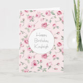 Carte Joli rose Roses Floral Anniversaire (Devant)