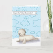 Carte Joli Seal Bébé Personnalisé Joyeux anniversaire (Devant)