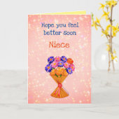 Carte Joli S'En Sortir Bientôt Salutation Niece (Fleur jaune)