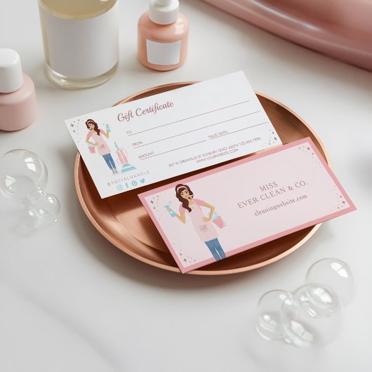 Carte Joli service de nettoyage pour femmes Certificat c