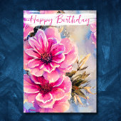 Carte Joli Shabby Chic Fleurs Roses Florales Anniversair