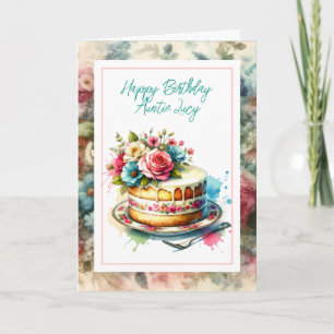 Carte Joli Shabby Chic Floral Personnalisé Anniversaire