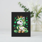 Carte Joli Shamrock Licorne St Patrick (Debout devant)