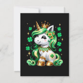 Carte Joli Shamrock Licorne St Patrick (Dos)