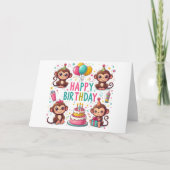 Carte Joli singe d'anniversaire (Devant)