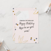 Carte Joli Souhaits D'Anniversaire Moderne (Devant/Arrière en situation)