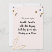 Carte Joli Souhaits D'Anniversaire Moderne (Dos)