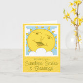 Carte Joli Sourire Soleil Se Retirer Bientôt (Fleur jaune)