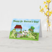 Carte Joli St. Patrick's Day Horse Ponies Vert (Fleur jaune)
