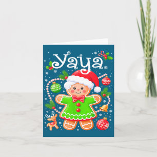 Carte Joli T-Shirt Yaya Famille Biscuit de Noël Assorti