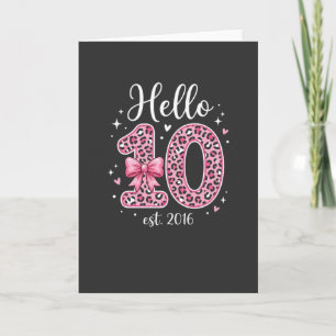 Carte Joli Tee-shirt d'anniversaire 10 ans fille Hello 1