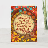 Carte Joli Temps de Repos Fleurs Inspirantes pour un Pro (Devant)