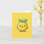 Carte Joli thème citron (Fleur jaune)