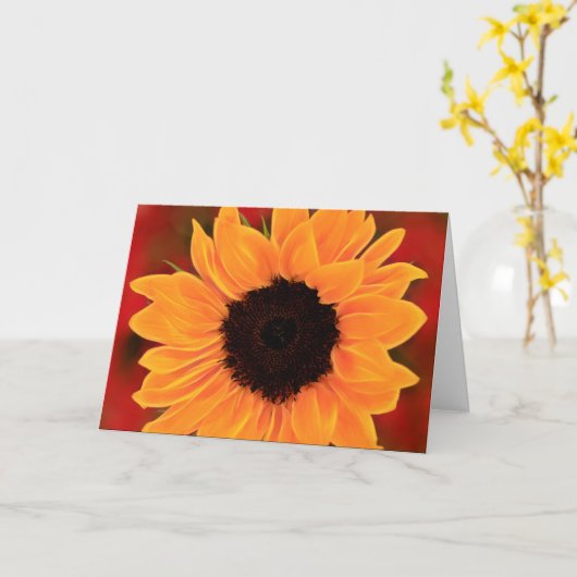 Carte Joli Tournesol géant Anniversaire (Fleur jaune)
