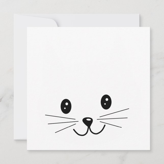 Carte Joli Visage De Chat. (Devant)
